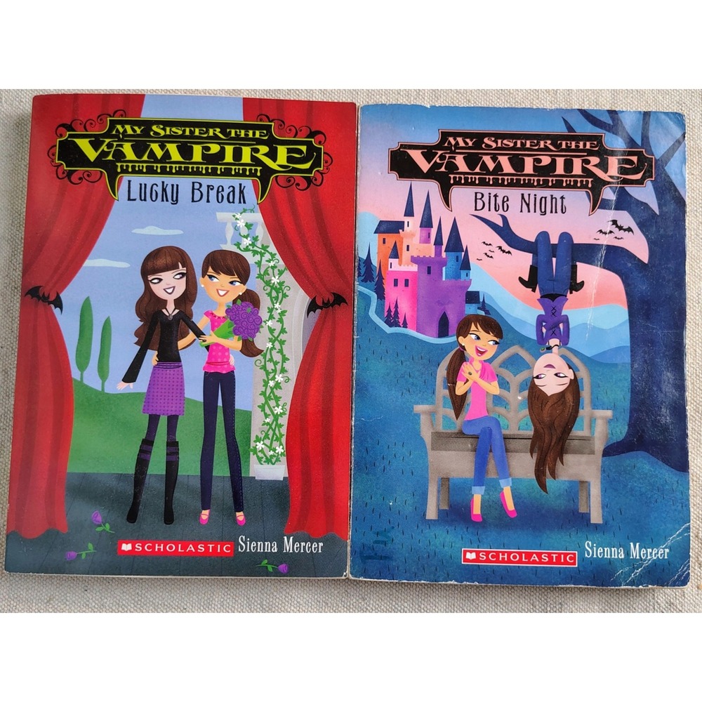My Sister the Vampire 2 Book Lot Lucky Break Bite Night Sienna Mercer Scholastic